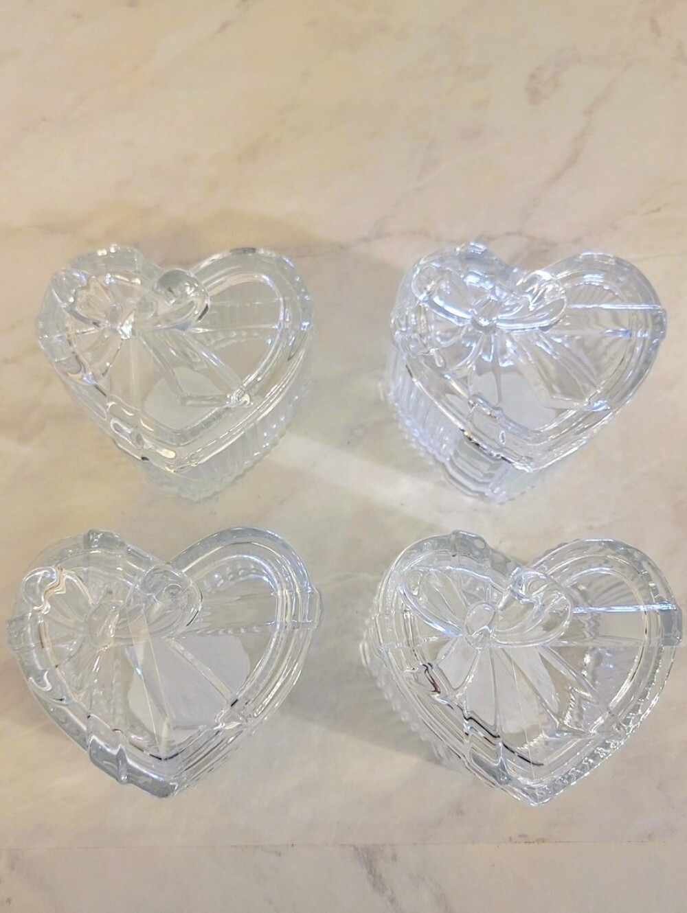 Glass Heart Shape Box- Set of 4